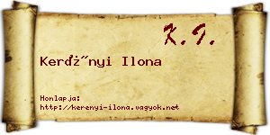 Kerényi Ilona névjegykártya
