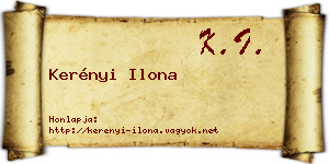 Kerényi Ilona névjegykártya